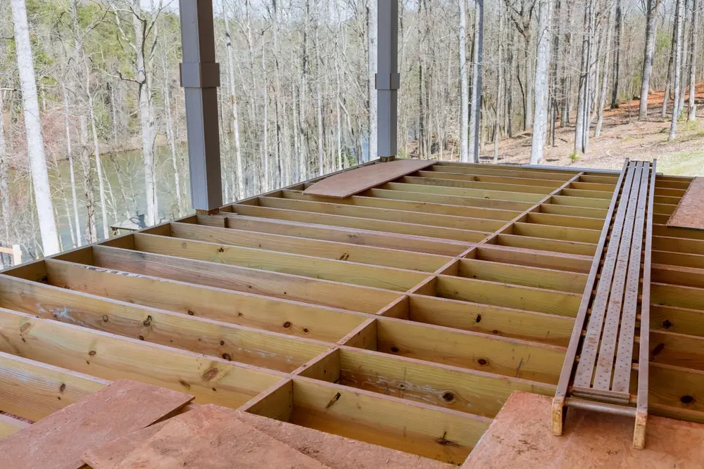 Illustration of a custom wood deck and privacy fence